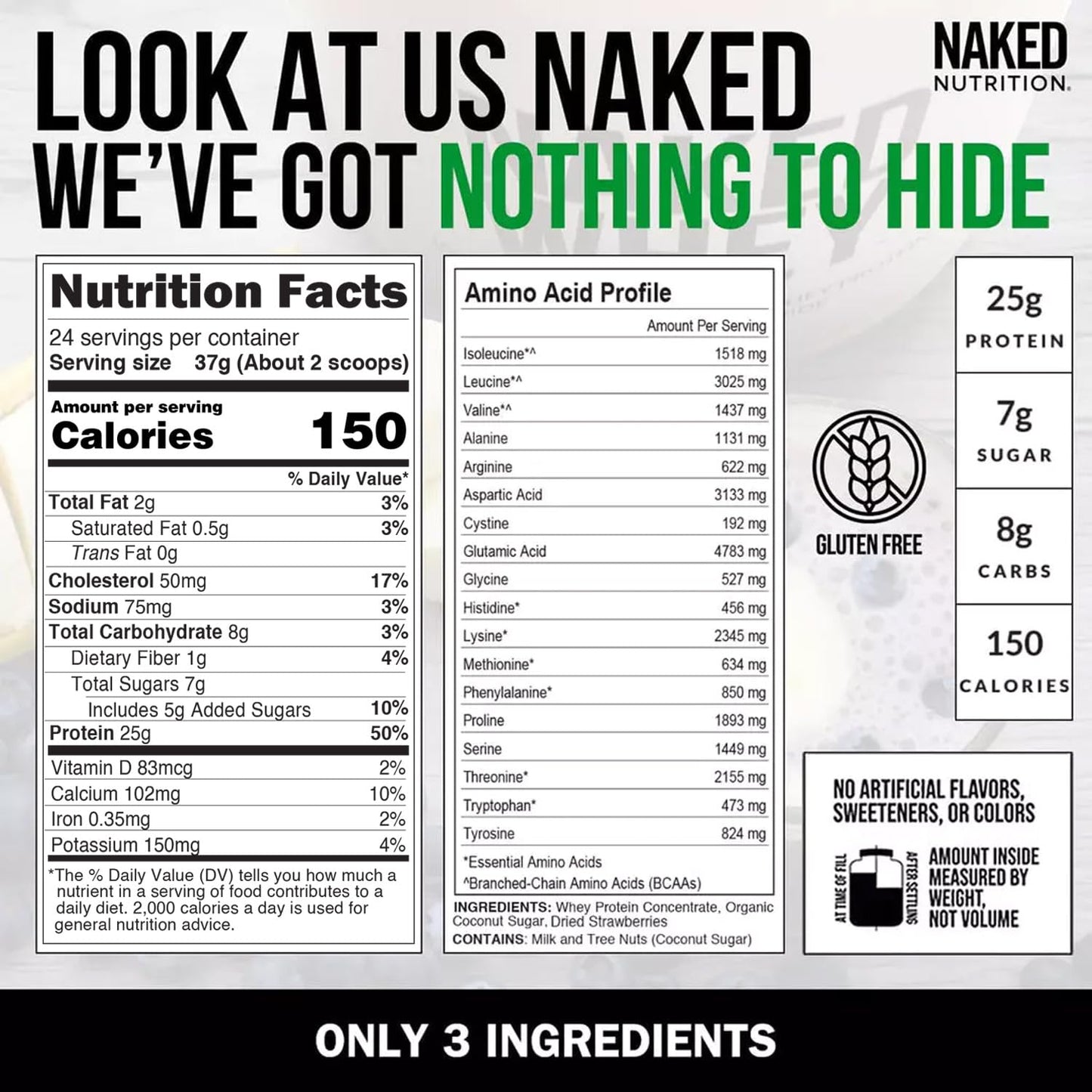 NAKED Whey Vanilla Protein Powder -  Grass Fed