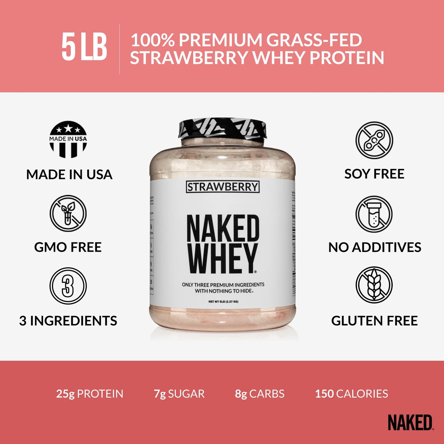 NAKED Whey Vanilla Protein Powder -  Grass Fed