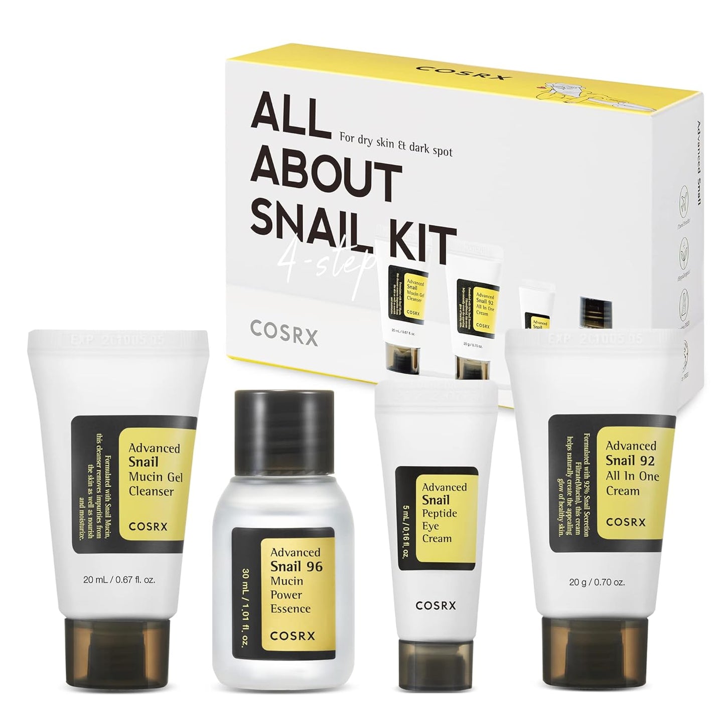 COSRX All About Snail Mucin Set, Mini Travel Essentials
