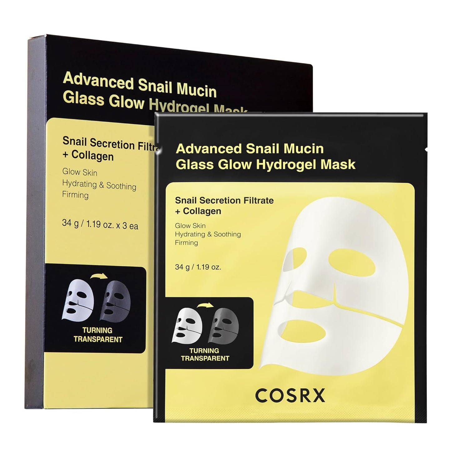 COSRX Advanced Snail Mucin Glass Glow Hydrogel Face Masks