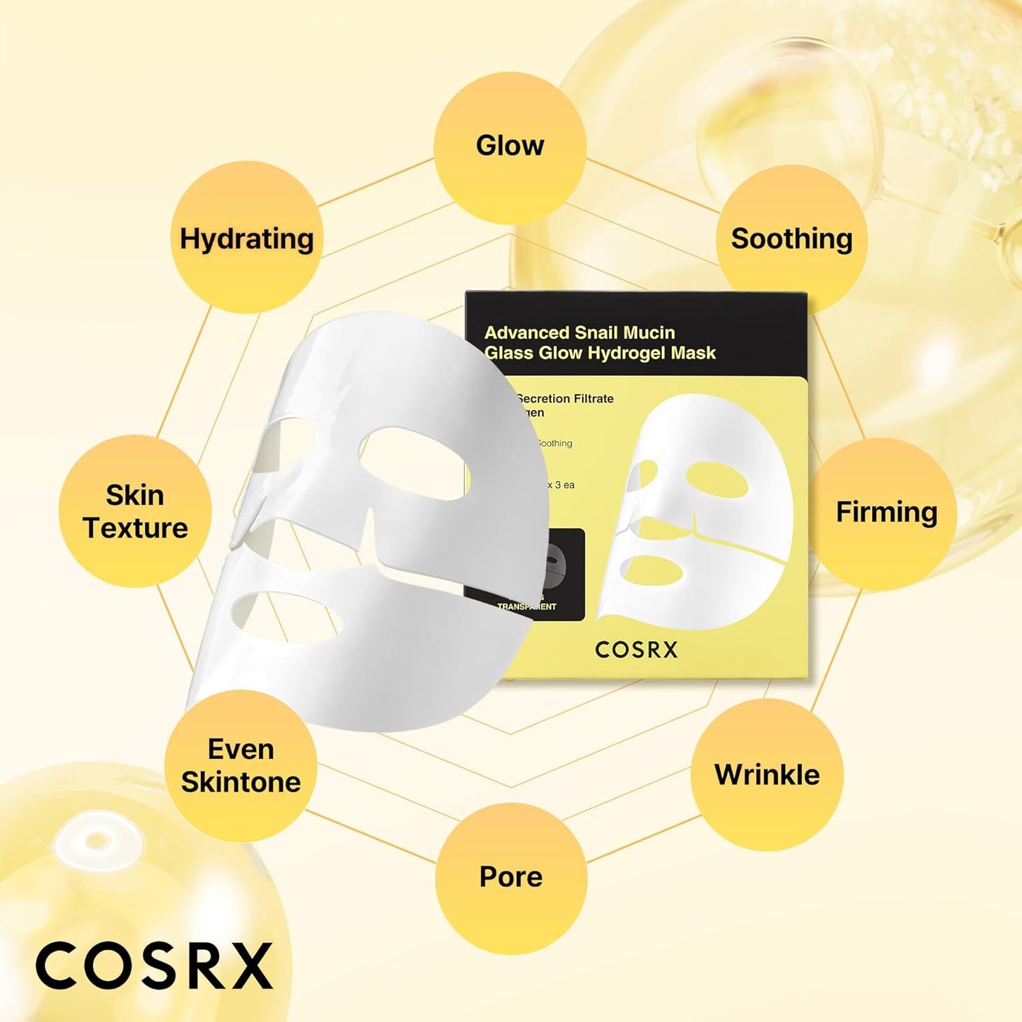COSRX Advanced Snail Mucin Glass Glow Hydrogel Face Masks