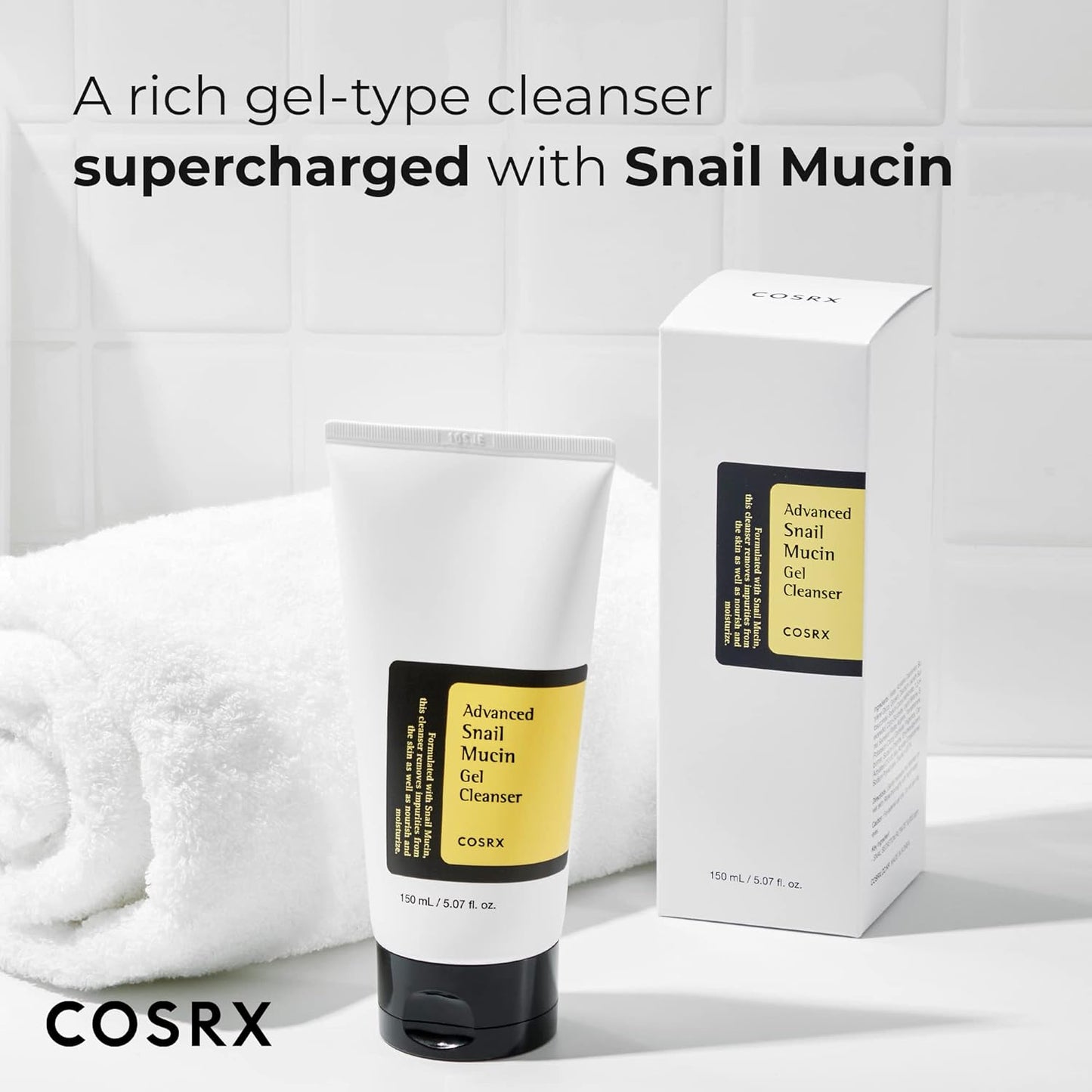 COSRX Advanced Snail Mucin Gel Cleanser, Rich Daily Deep Cleansing Gel