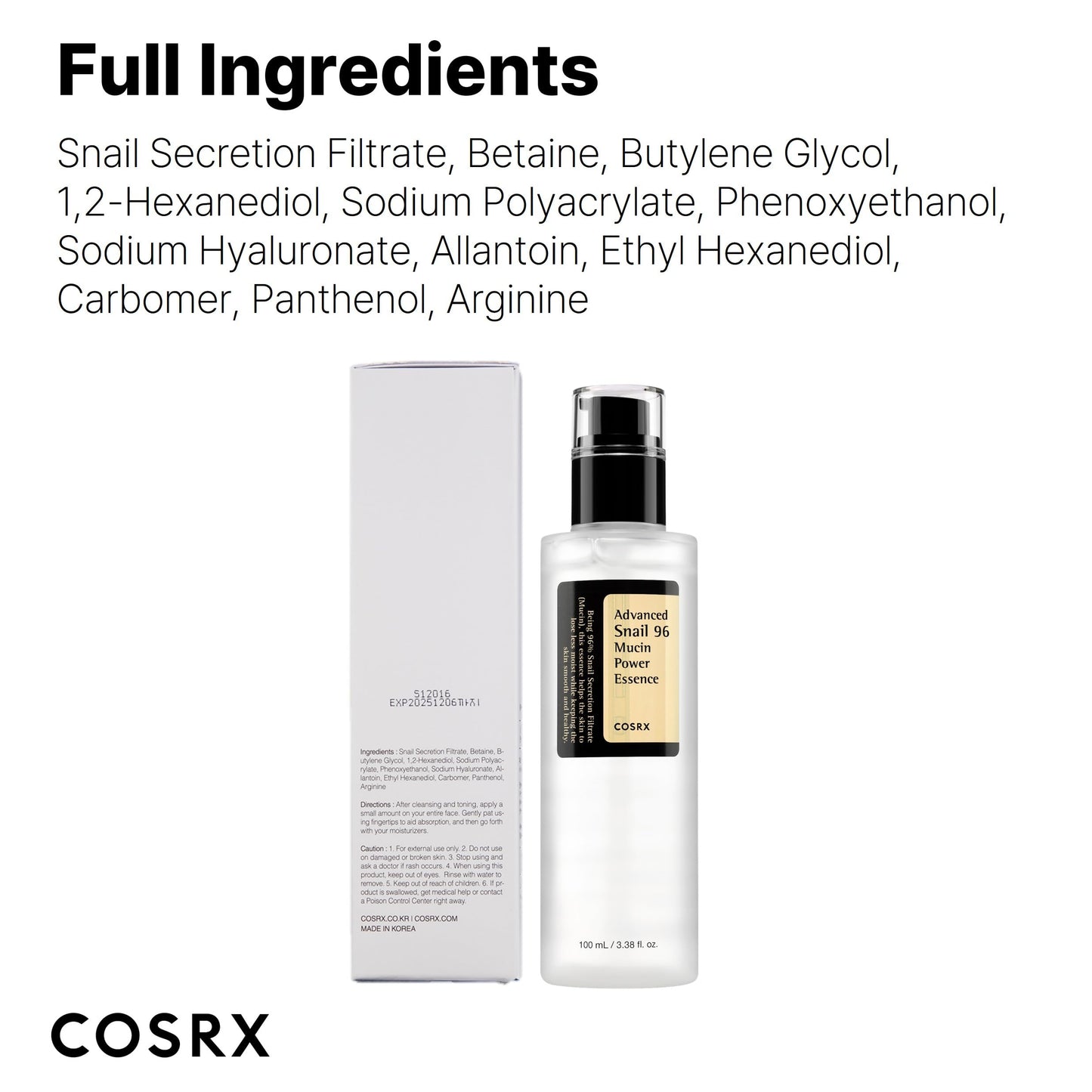 COSRX Snail Mucin 96% Power Repairing Essence