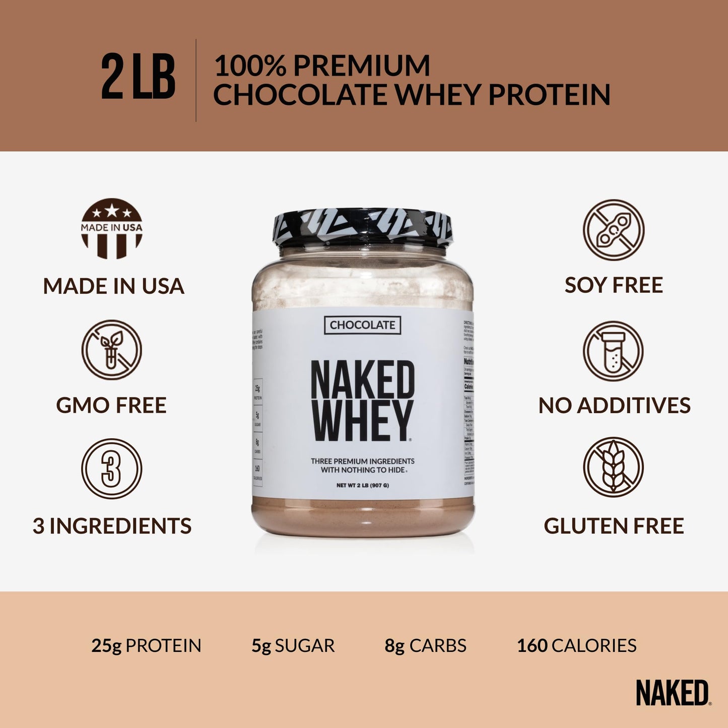 NAKED Whey Vanilla Protein Powder -  Grass Fed
