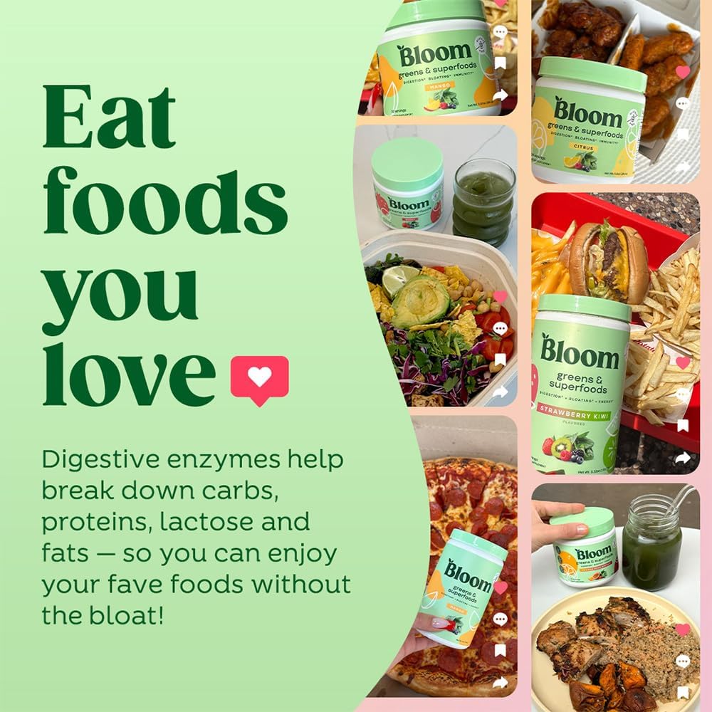 Bloom Nutrition Superfood Greens Powder, Orange Passionfruit + Milk Frother