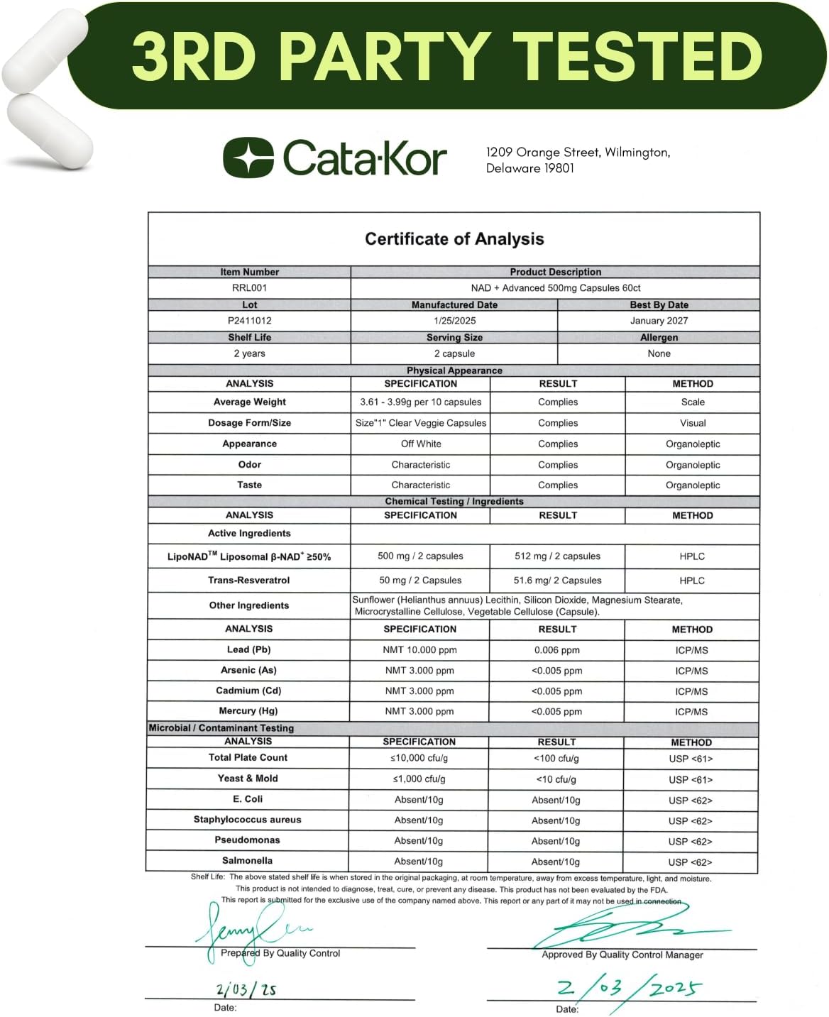 Cata-Kor NAD+ Advanced  - 60 Capsules