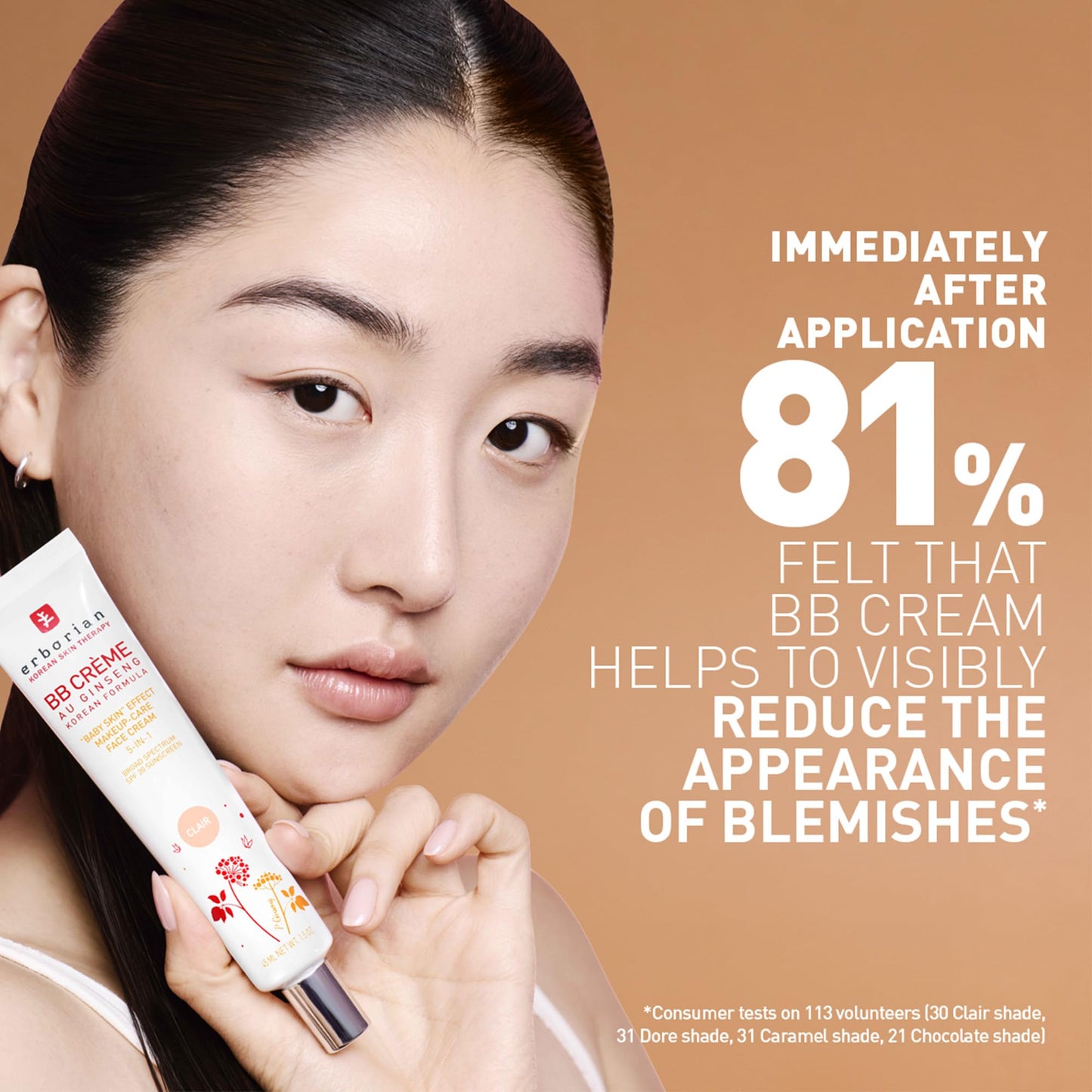 Erborian BB Cream with Ginseng - Lightweight Buildable Coverage with SPF & Ultra-Soft Matte Finish - Korean Face Skincare