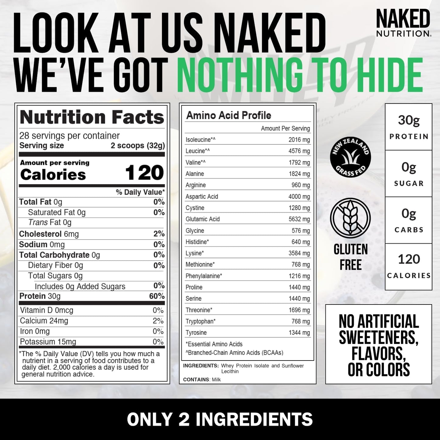 NAKED Whey Isolate Protein - Grass-Fed