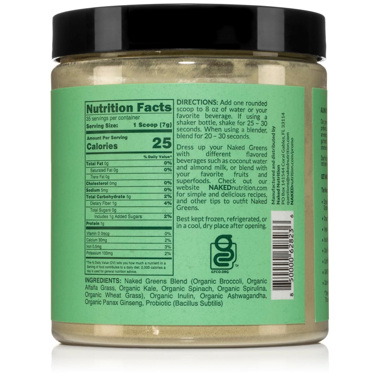 NAKED Super Greens Powder Organic Greens Supplement