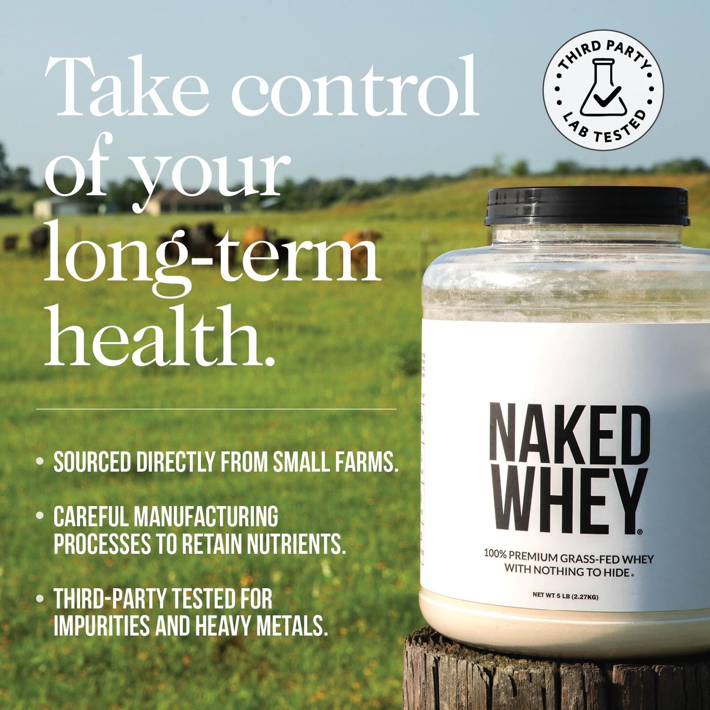 NAKED Whey Vanilla Protein Powder -  Grass Fed