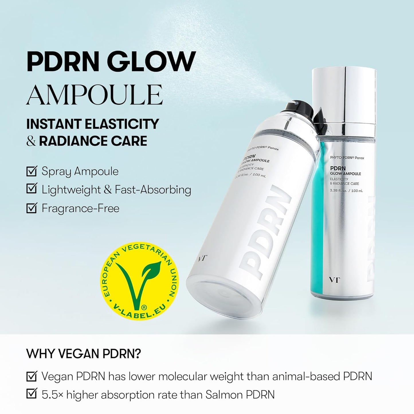 VT COSMETICS PDRN Glow Ampoule, PDRN Facial Mist