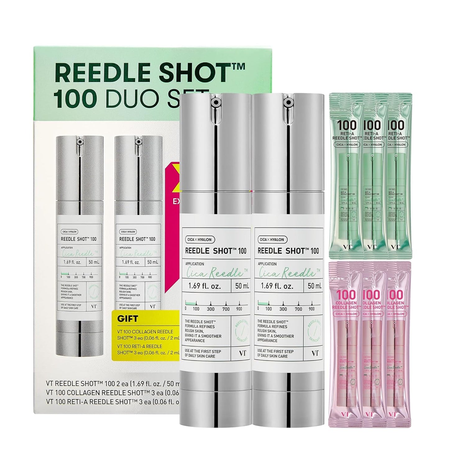 VT COSMETICS Reedle Shot 100 Duo Set with Collagen & Retinol Reedle Shot